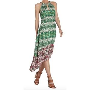 BCBG Green Halter Sleeveless Keelie Dress XS